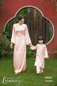 mẫu áo dài cho mẹ và bé