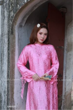 Áo dài tơ tằm Hồng tươi