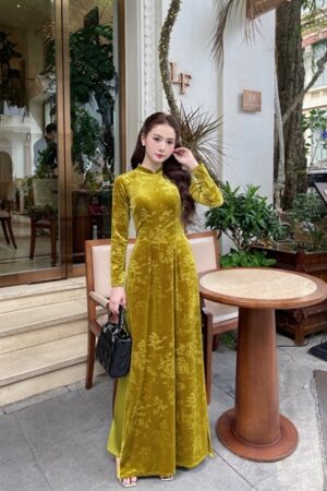 Áo dài nhung truyen thong họa tiết vàng cốm kiotviet 1f18863d18a1d29c4e8a25eaa5328078