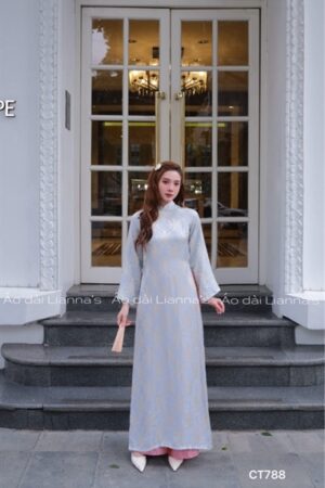 Áo dài suông chữ thọ xanh ghi kiotviet 1f1c73b4e06a4736ea85e1cd99ca1bdf