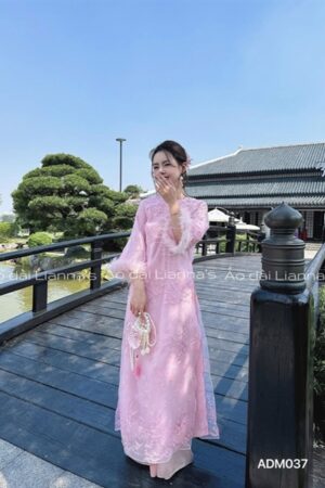 Áo dài Linn Hồng tay long vũ kiotviet 275893b06df708617e259c6f3fb41f4a