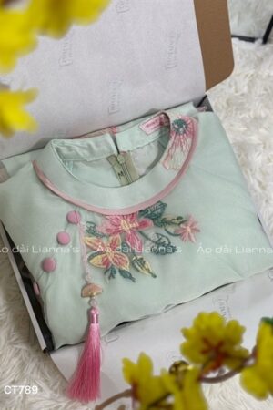 Áo dài Yên hoa xanh ngọc kiotviet 286debeca9ab92d473091f4dccd3353a