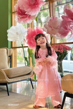 áo dài bé gái Hồng cổ tròn tay long vũ kiotviet 3f9f44cc71ae432615614ae9083b0593
