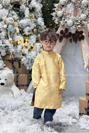 Áo dài bé trai vàng gold họa tiết kiotviet 439d8cfa4dcead772d79e67f92522761