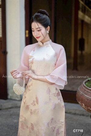 Áo dài cách Tân Hồng tay voan kiotviet 43d85058ab55d469da196e7e2de97b19