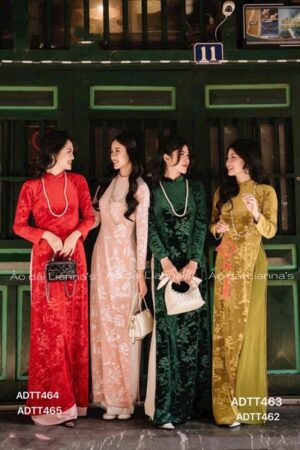 Áo dài truyền thống nhung đỏ họa tiết kiotviet 44260794fd3539cdb7993d58e70f0a57
