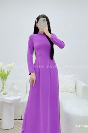 Áo dài lụa thái Tuấn tím cà kiotviet 4a73c9b274daed26866792af3002ca1f
