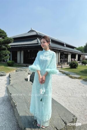 Áo dài linn xanh tay long vũ kiotviet 500c8698b96b688e2910cad8fae9d504