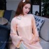 Áo dài suông Chữ thọ tông cam