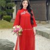 Áo dài suông đỏ kết hoa kiotviet 63e3a2d5d41f9d57335034efa0771dca