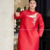 Áo dài nam đỏ thêu chim kiotviet 641a802cce954a530152caf3c4291231