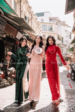 Áo dài nhung họa tiết Hồng kiotviet 6741e2d644b42fb7b63f8d628a011ba8