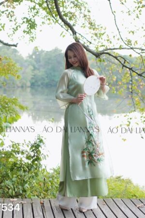 áo dai cách tan Linn xanh cốm thêu kiotviet 7bb49f7258f042e10a03197e69fe3ee3