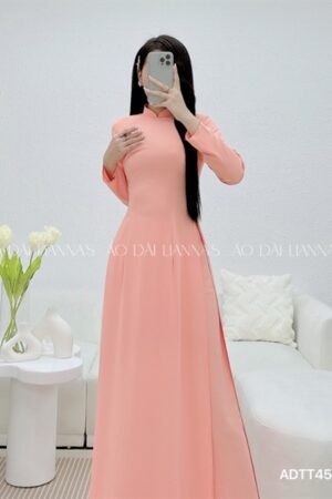 Áo dài lụa thái Tuấn màu peach kiotviet 83be6e47d0cffecddf82cfce456f4bea