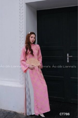 Áo dài gấm thọ suông hồng kiotviet 8768b10a1cebd0371c4d8a44cf66f316