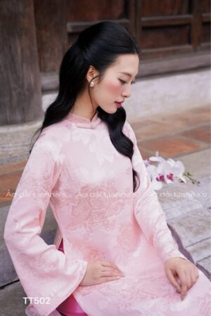 Áo dài suông tơ hoa- Hồng quan hong sen kiotviet 8924c060de953ed011b1a310beb547df