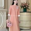 Áo dài cách tan Linen theu hoa tong cam sữa kiotviet 9b5a08ce3cc50af0a88649d9ace23509