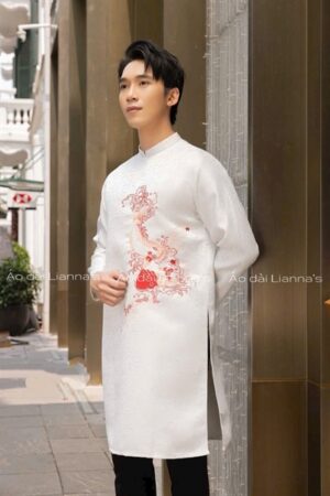 Áo dài nam kem theu rồng kiotviet b528235e899bb4fcf62bb8bd1908a08e