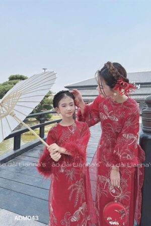 Áo dài bé gái đỏ tay long vũ kiotviet cfc025a4f26fb4f47a5e2e0f6768147f