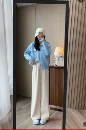 Trang chủ Quần suông ấm trắn kem