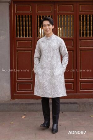 Áo dài nam gấm xám kiotviet ec7ed688c4070613acc1de58784199ed