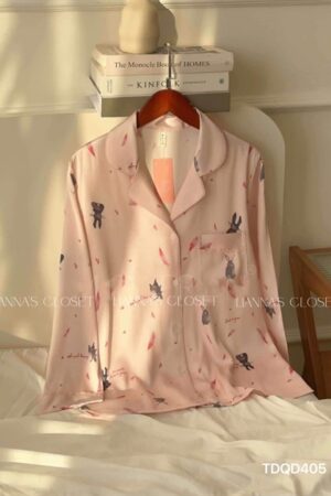 lụa tay dài quan dai thỏ đen nên Hồng