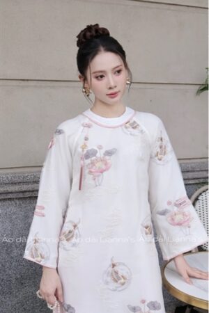 Áo dài cách tan trắng suong cá chép hoa sen kiotviet f5432f1b09044068a1d2455c1fdacba8