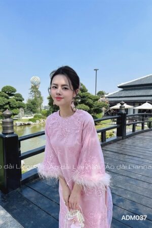 Áo dài Linn Hồng tay long vũ kiotviet f74d4cd46408adf92a97fe10973b57c3