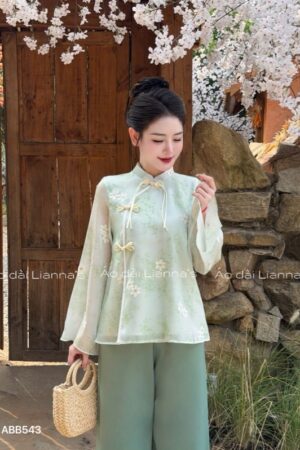 Áo bà ba tơ hoa xanh cốm kiotviet 16c8e49759e1186904837020b6a0cc49
