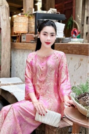 Áo bà ba tơ tằm chữ thọ hồng kiotviet 2fb8a524a3dfa8ace1e86a7a0bec0e60