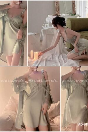 set choàng ren xanh đỗ