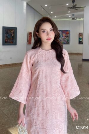Áo dài suong hoa Hồng mau Hồng kiotviet 36bbf0691d8652748e3bb2a3e793a7f6