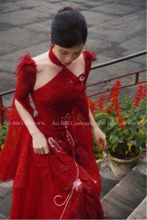 áo dài cưới cao cấp Uyên ương Phượng hoàng