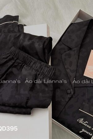 lụa cao cấp tay dài quan dài báo đen