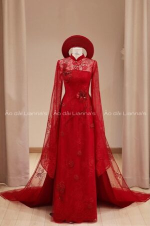 Áp dài cưới ren cao cấp