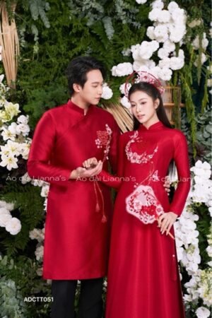 Áo dài cưới Uyên ương viên mãn