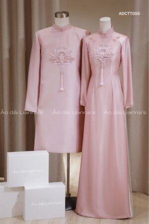 Cặp áo dài cưới duyen ước Hồng