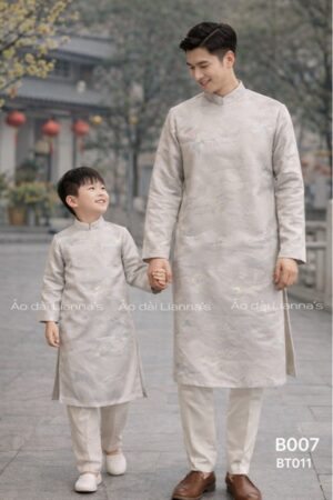 Ao dài nam kem họa tiet sông núi