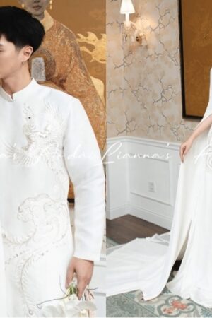 Set áo dài cưới hỷ tước