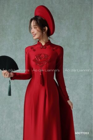 Áo dài cưới nữ đỏ