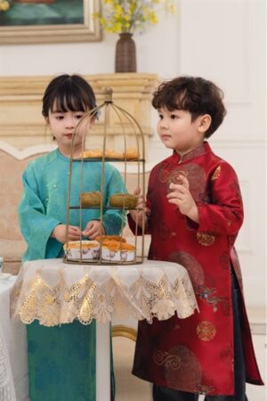 Áo dài bé trai đỏ vân mây kiotviet cfe5ea1e215709129b63bd0ecc995a99