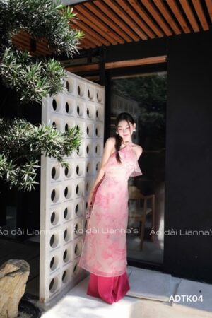 Áo dài thiết ke yếm hong kem khoác lở kiotviet d7d4a64b057b45c9c95e6e0adb5340c5