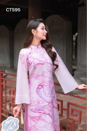 Áo dài cách tan Hồng họa tiết cá chép kiotviet fd41468821edc29cc5c71da9d367f912