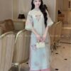 Ao dai sen ngư xanh ngoc cổ tròn kiotviet 14c0f9f1d7baa9252ff8468089311c7b