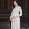 Áo dài cách tan lụa hoa màu kem kiotviet 36fc26a36fcfe5d8881f303d0899b872