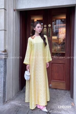 áo dài lụa hà đông vàng quần gấm Hồng kiotviet 619e052e27481897f6536456cb7ed780