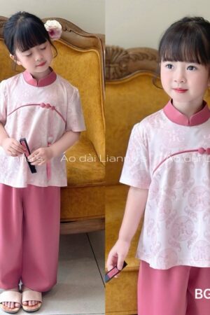 set bà ba bé gấm hồng