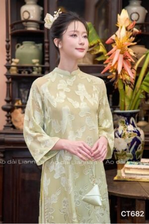 Áo dài cách Tân tơ bướm xanh cốm kiotviet 879939ddfbab031ebcf00b5764481ba4