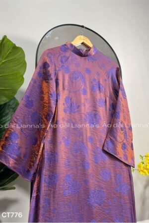 Áo dài suông ánh kim tím hoa ẩn kiotviet 9bd4248b8ee01944e1cfff8643d45b14