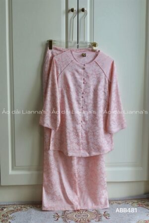 Set bà ba gấm hoa 2 da tông Hồng